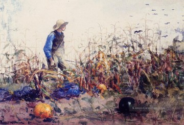  realismus - Unter den Gemüse aka Boy in einem Cornfield Realismus Maler Winslow Homer